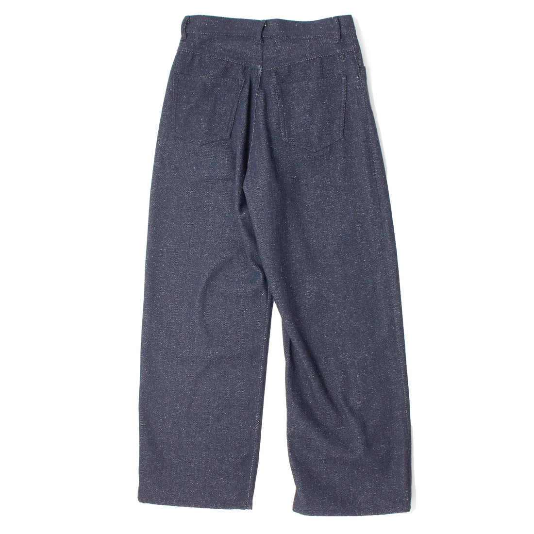 Auralee Silk Nep Denim Wide Pants in Dark Navy