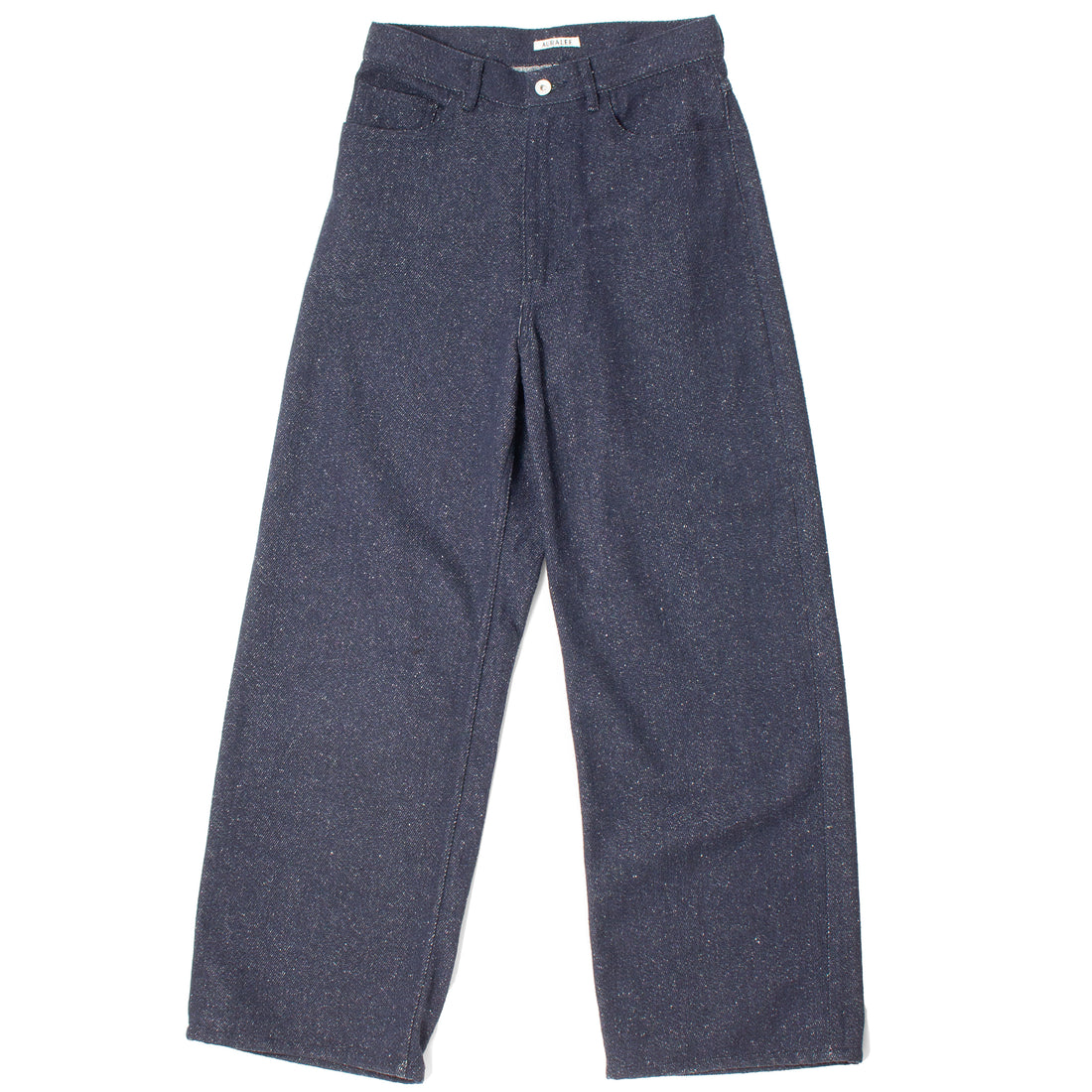 Auralee Silk Nep Denim Wide Pants in Dark Navy