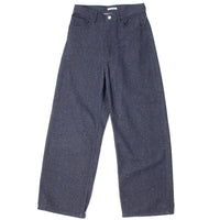 Auralee Silk Nep Denim Wide Pants in Dark Navy