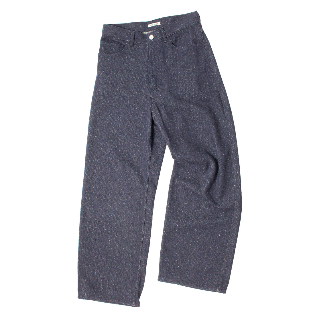 Auralee Silk Nep Denim Wide Pants in Dark Navy