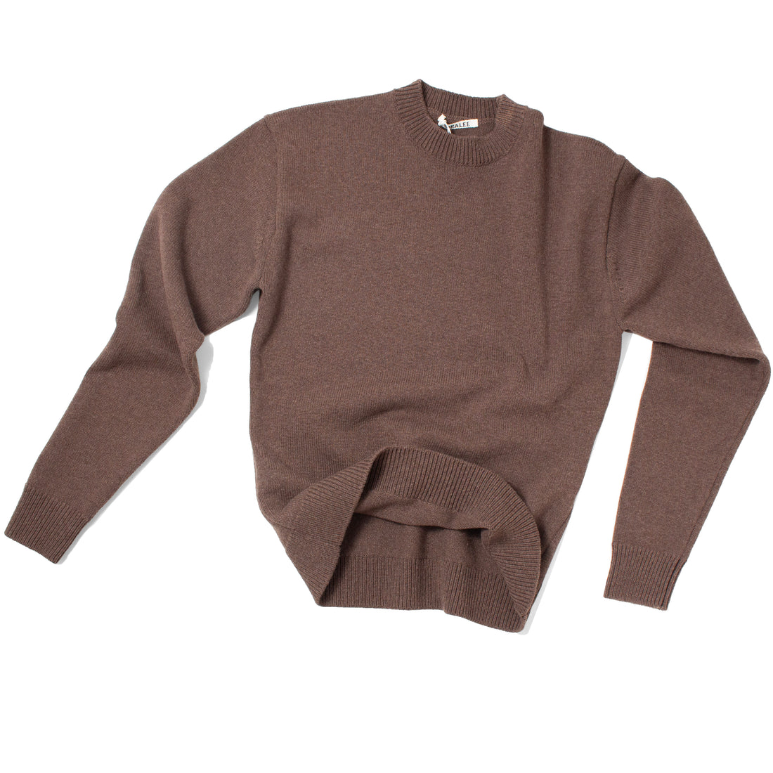 Auralee Super Fine Wool Knit Pullover in Top Brown