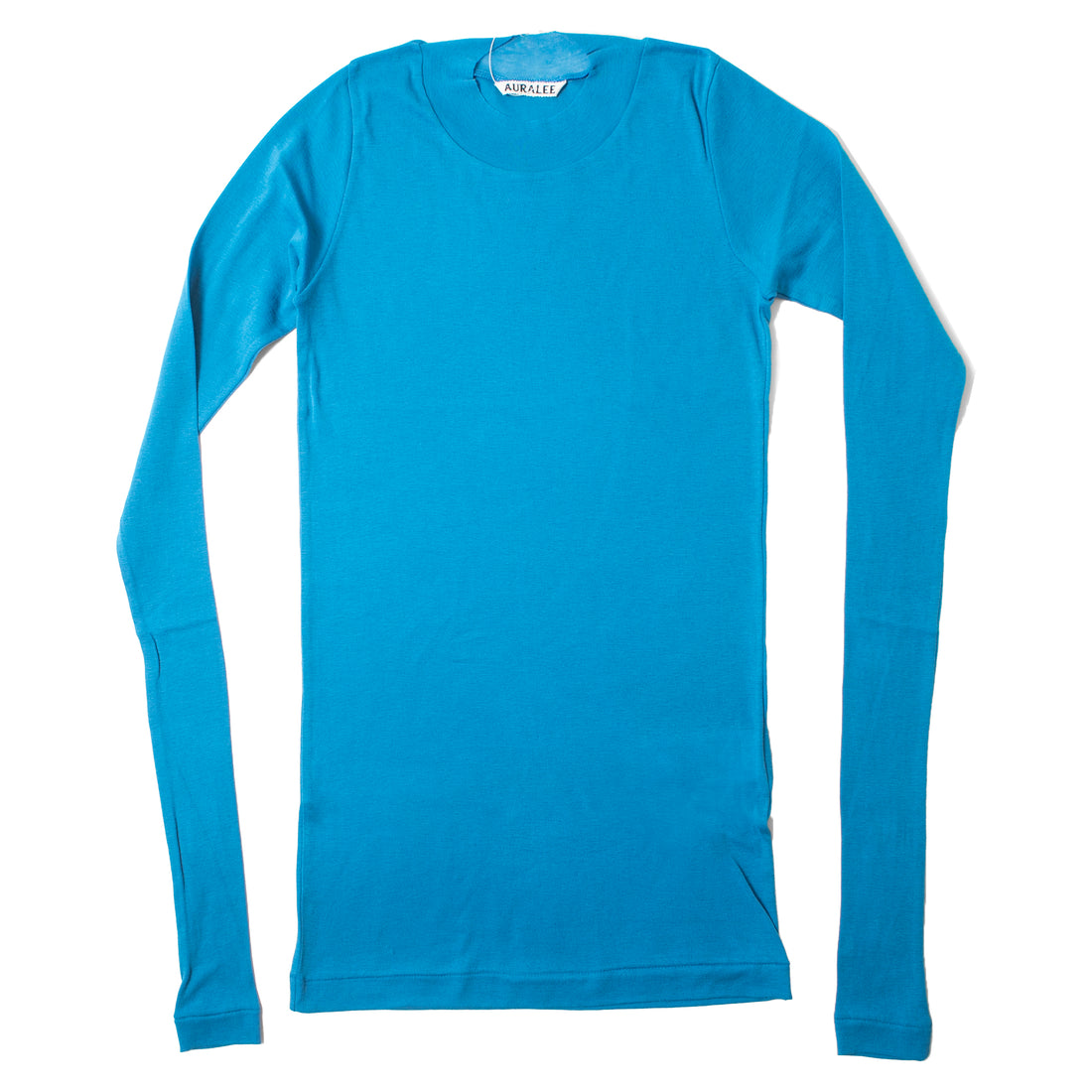 Auralee Super High Gauge Sheer Rib L/S Tee in Blue