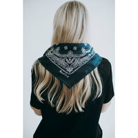 Margaret Howell Paisley Bandana in Navy/Stone Silk