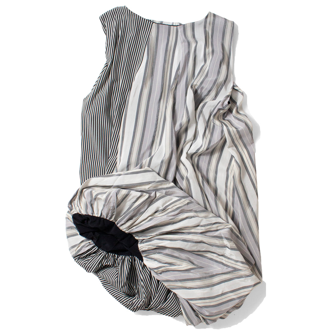 Baserange Bella Dress in Grey Stripe