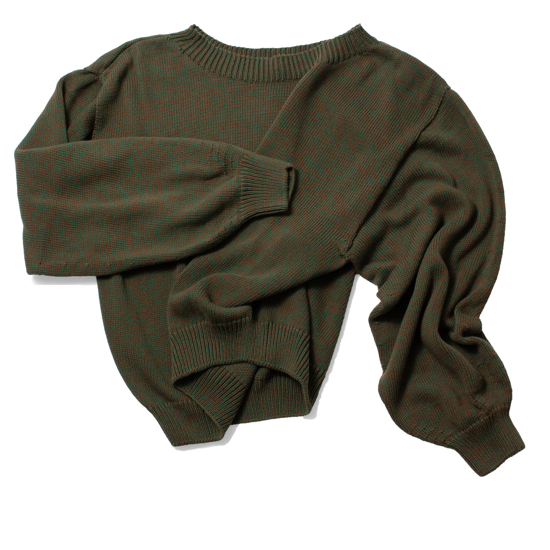 Baserange Calla Sweater in Green Brown Melange