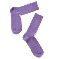 Baserange Rib Overankle Socks in Poa Purple