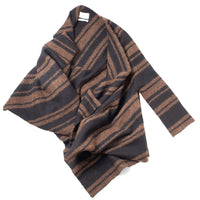 Lauren Manoogian Banded Wrap Mantle in Rust Marl / Black