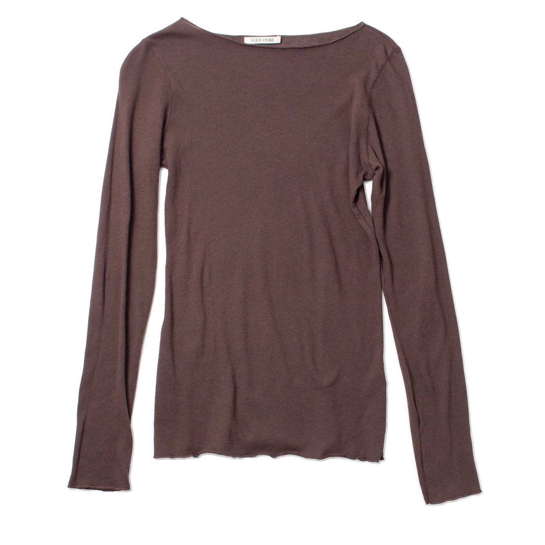 Black Crane Boat Neck L/S in Dark Plum
