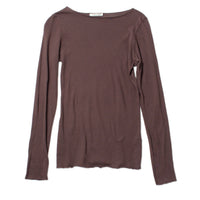Black Crane Boat Neck L/S in Dark Plum