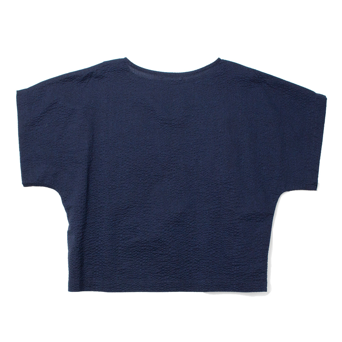 Black Crane Box Top in Micro Wave Texture Navy