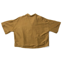 Black Crane Cropped Shirt in Olive