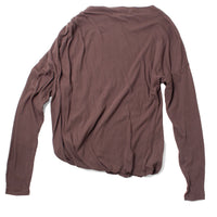 Black Crane Double Layer Draped Top in Dark Plum