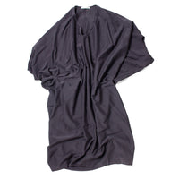 Black Crane Draped Dress in Faded Black