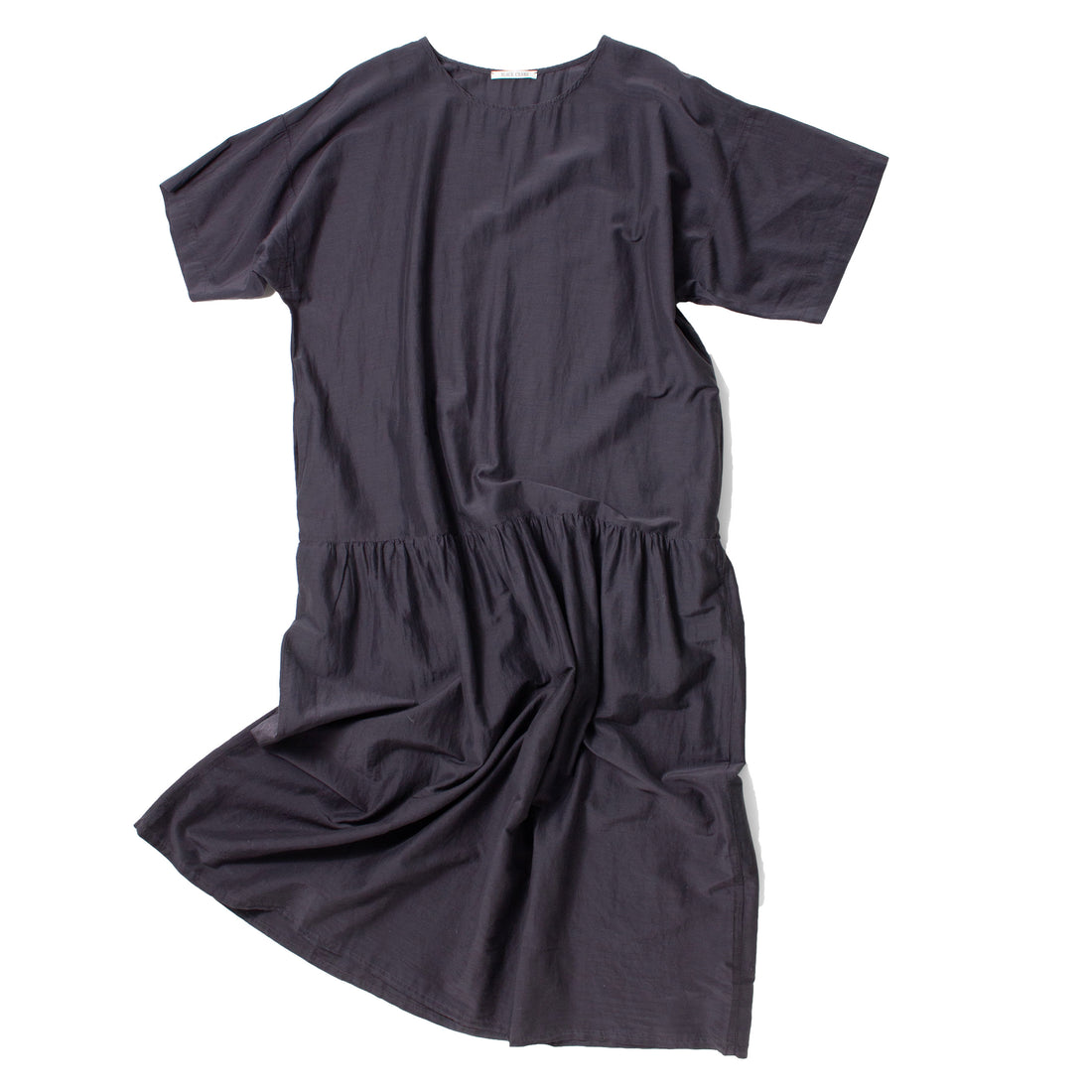 black crane pleats dress Black Crane Pleated Dress Wide Stripe Peony Rouge