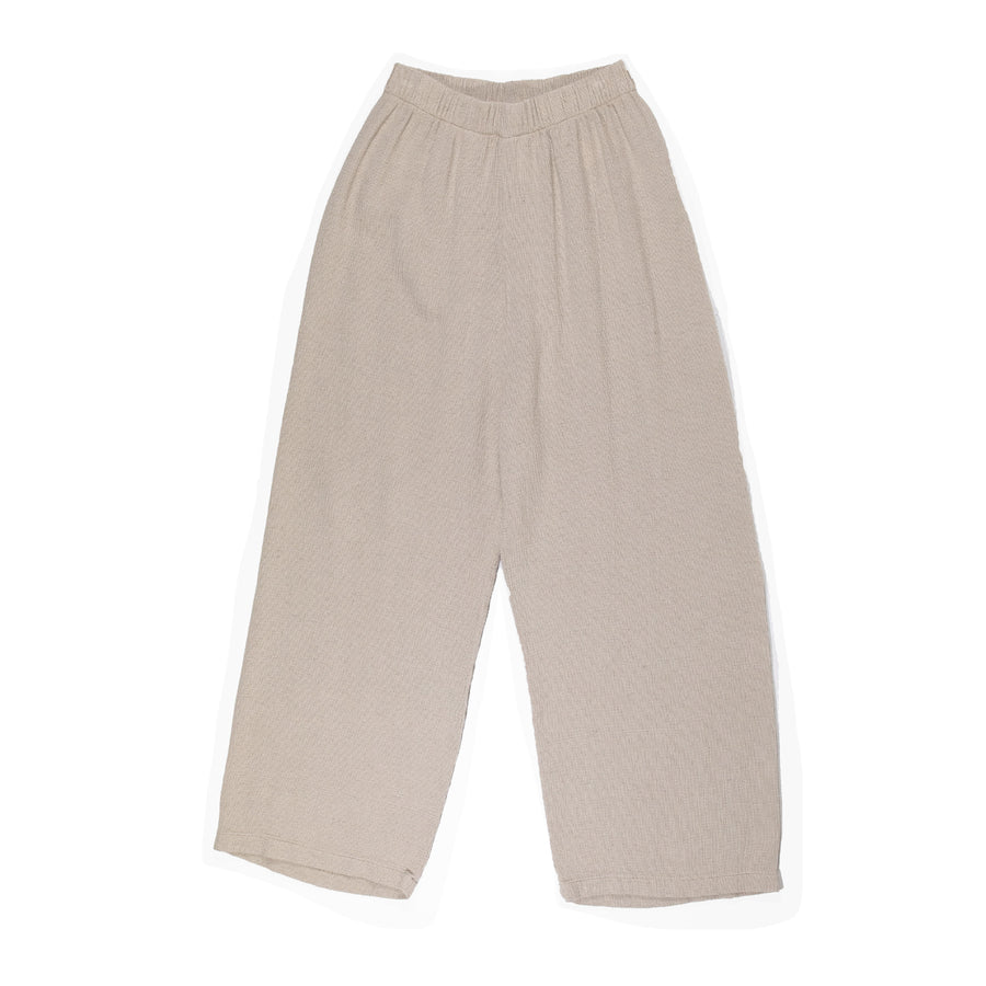 Black Crane Easy Straight Pants in Natural