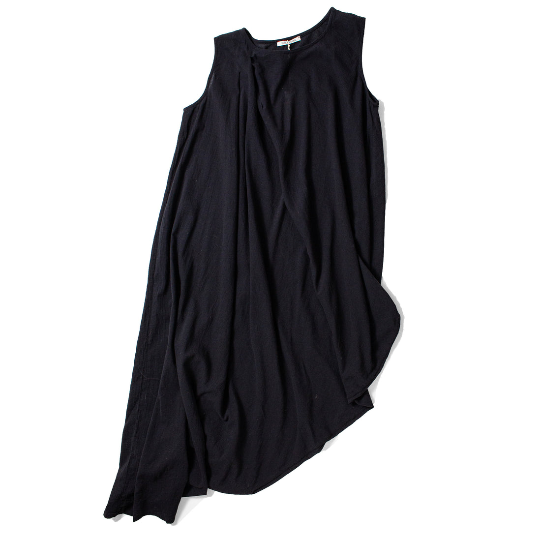 Black Crane Greek Column Dress in Sumi Black