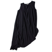 Black Crane Greek Column Dress in Sumi Black