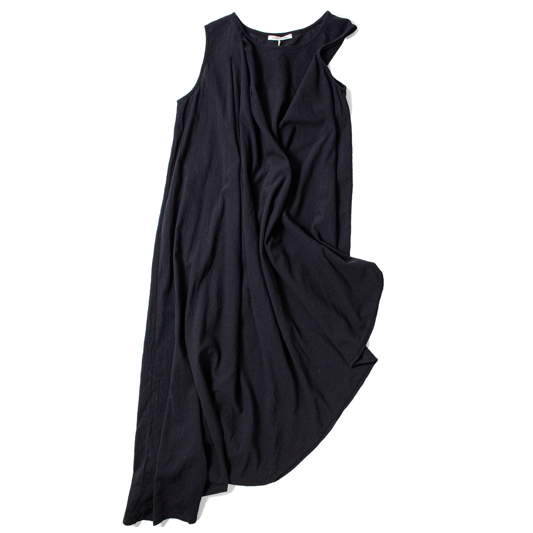 Black Crane Greek Column Dress in Sumi Black