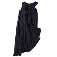 Black Crane Greek Column Dress in Sumi Black