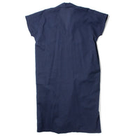 Black Crane Kite Dress in Micro Wave Texture Navy