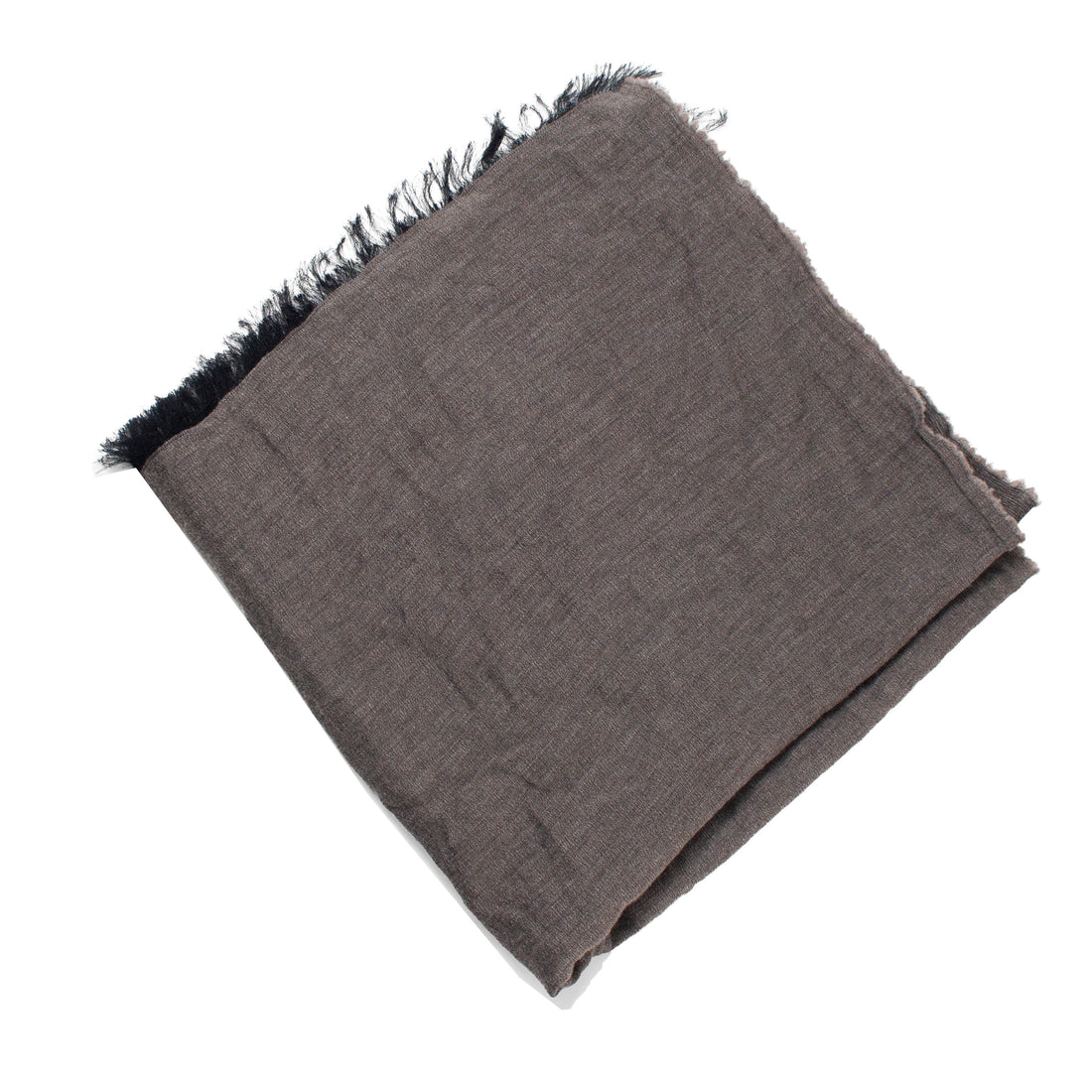 Black Crane Light Wool Wide Scarf in Grey