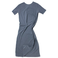 Black Crane Long Tee Dress in Indigo