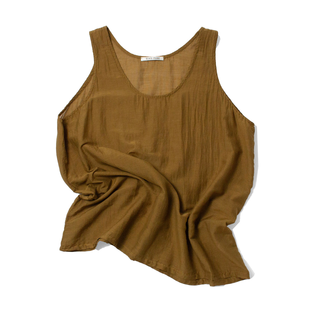 Black Crane Loose Tank in Dark Olive