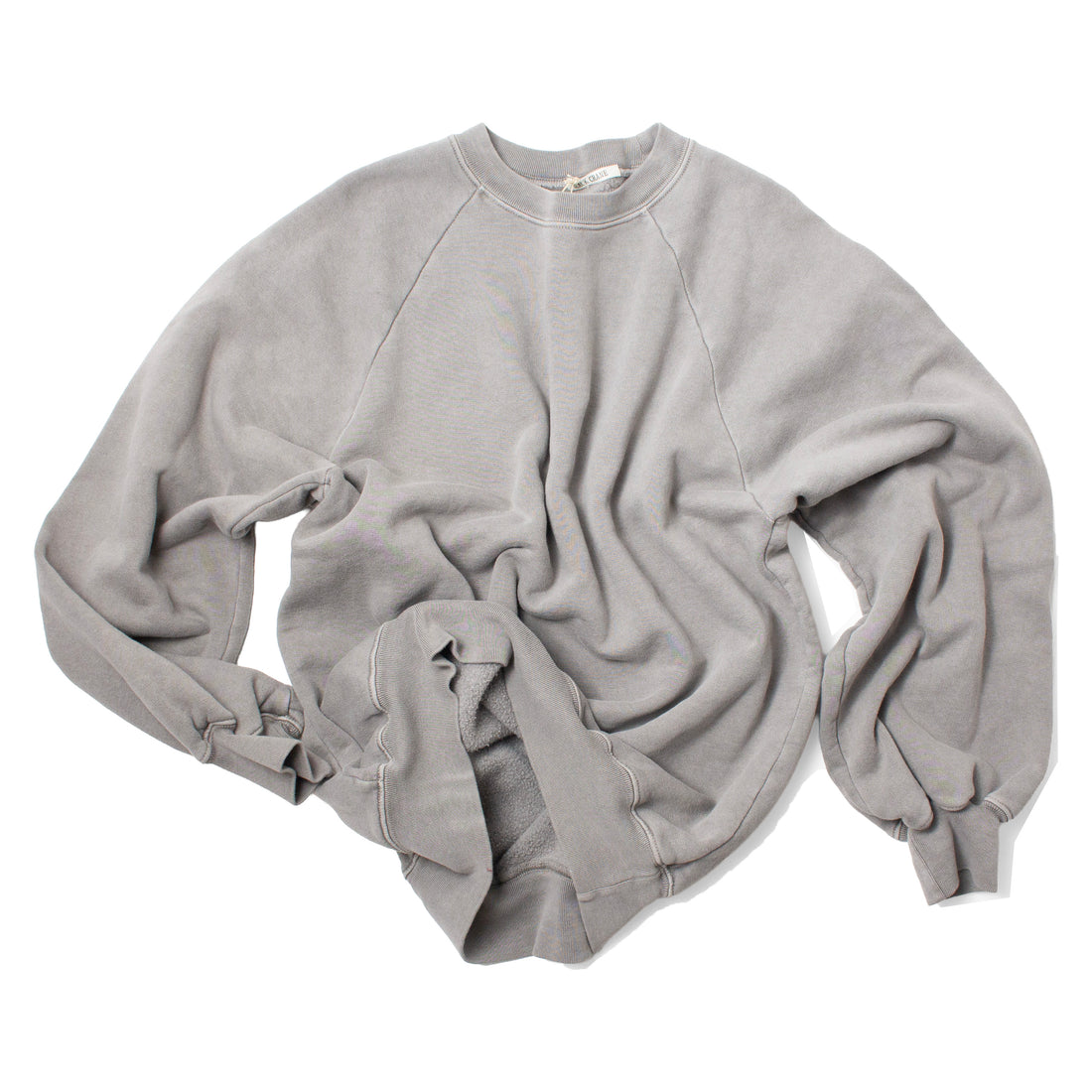 Black Crane Raglan Sweatshirt in Stone