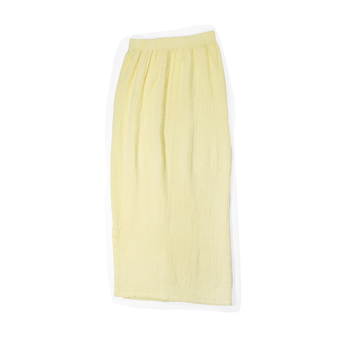 Black Crane Long Skirt in Lemon