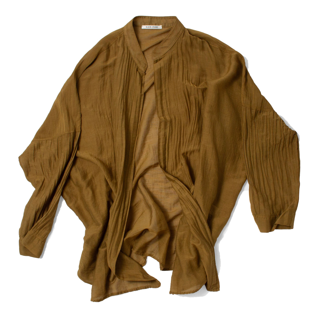 Black Crane Square Shirt in Dark Olive