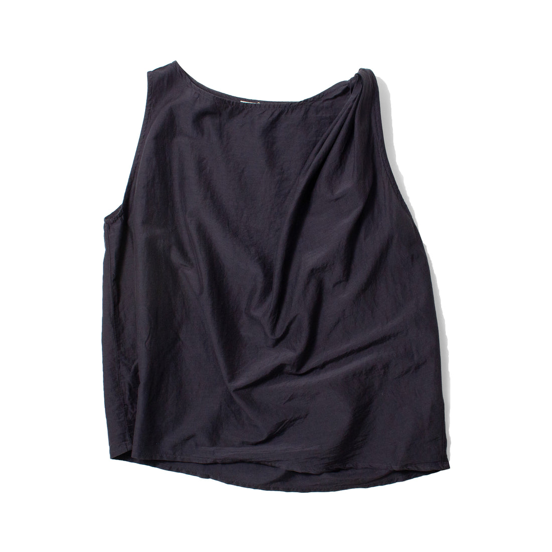 Black Crane Twisted Tank Top in Faded Black