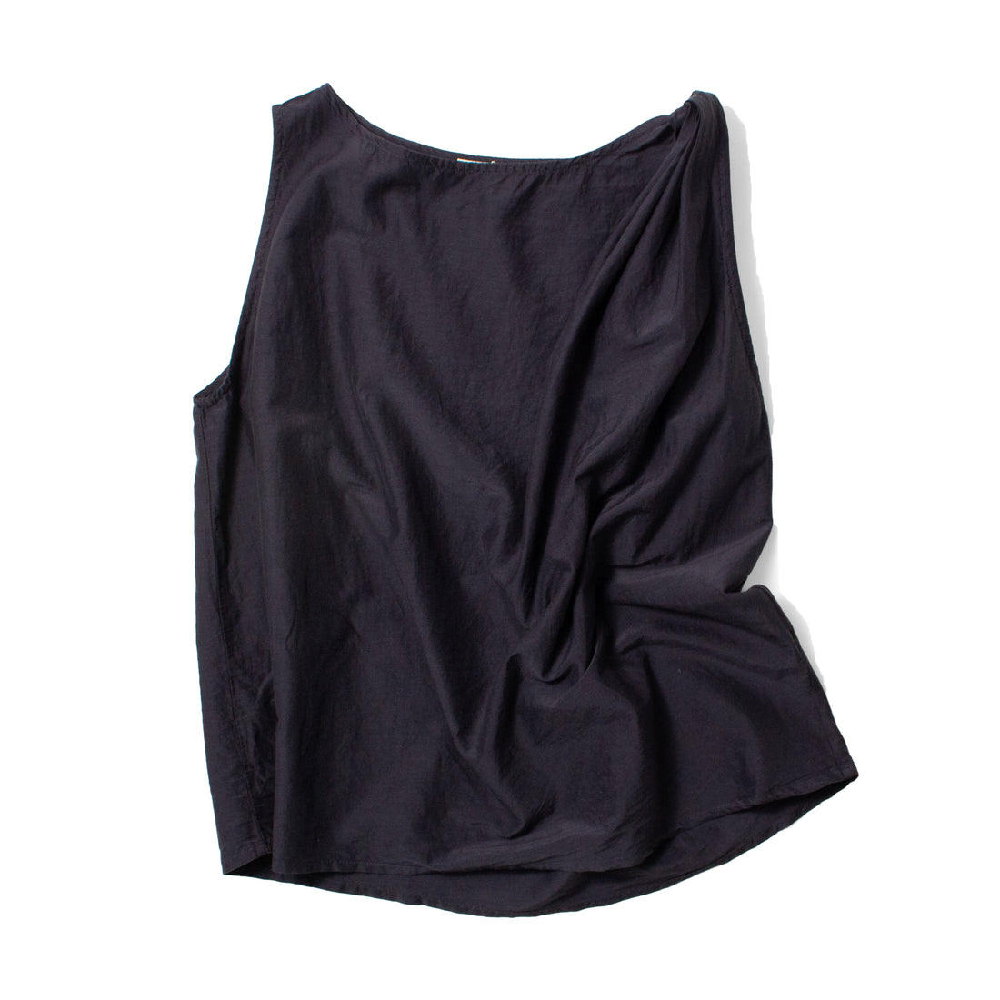 Black Crane Twisted Tank Top in Faded Black