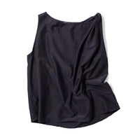 Black Crane Twisted Tank Top in Faded Black