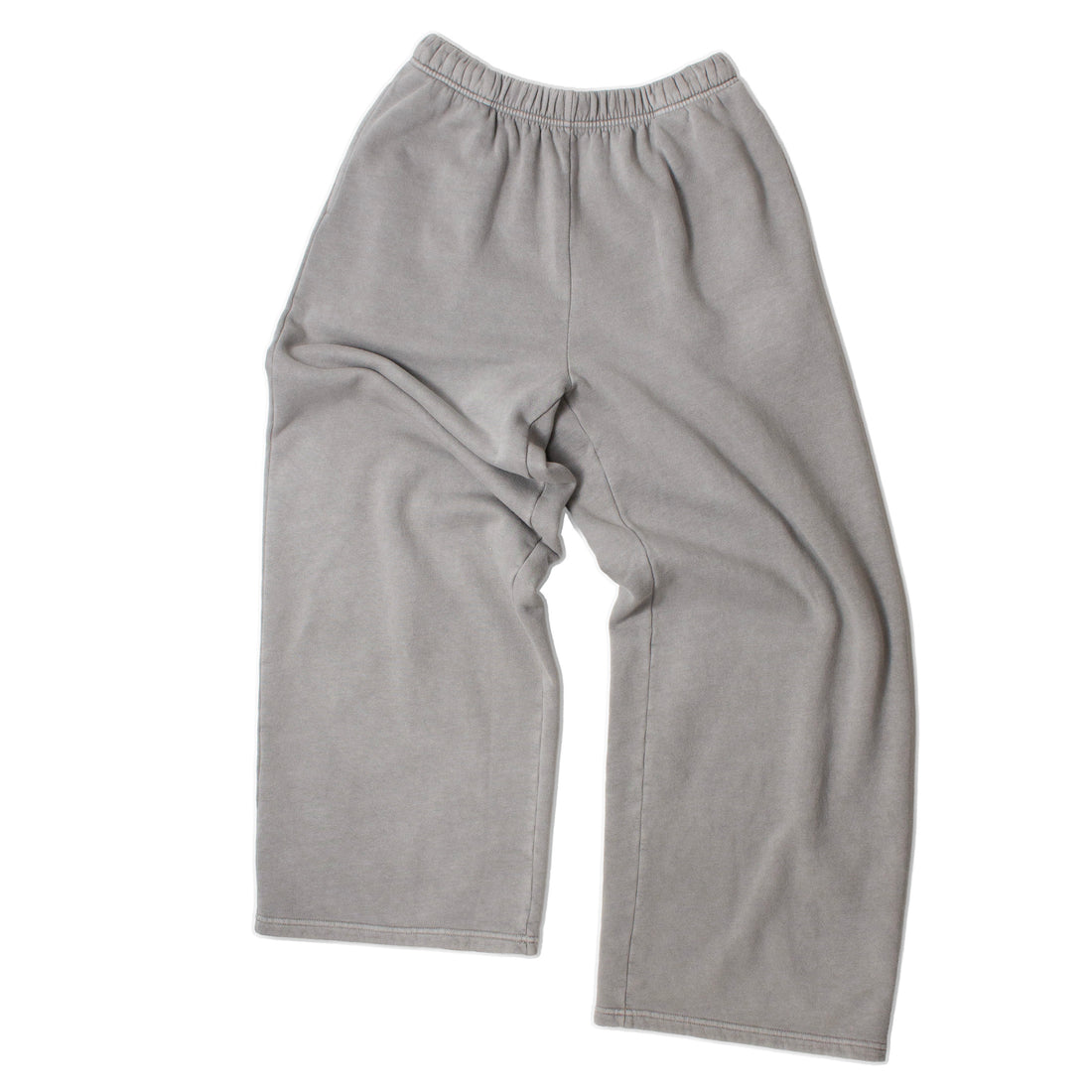 Black Crane Wide Long Sweatpants in Stone