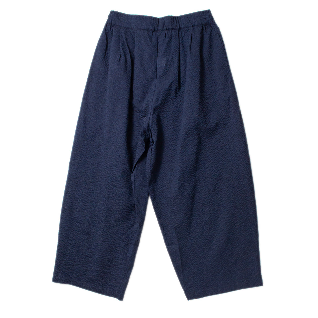 Black Crane Wide Pants in Micro Wave Texture Navy