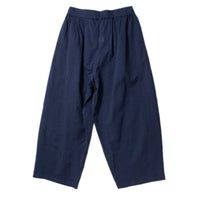Black Crane Wide Pants in Micro Wave Texture Navy