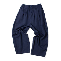 Black Crane Wide Pants in Micro Wave Texture Navy