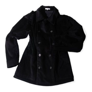 Blluemade Double Breasted Corduroy Coat in Black