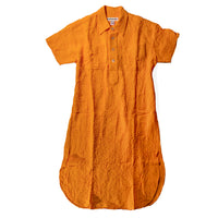 Caron Callahan Polo Shirtdress in Tangerine Crinkle Viscose