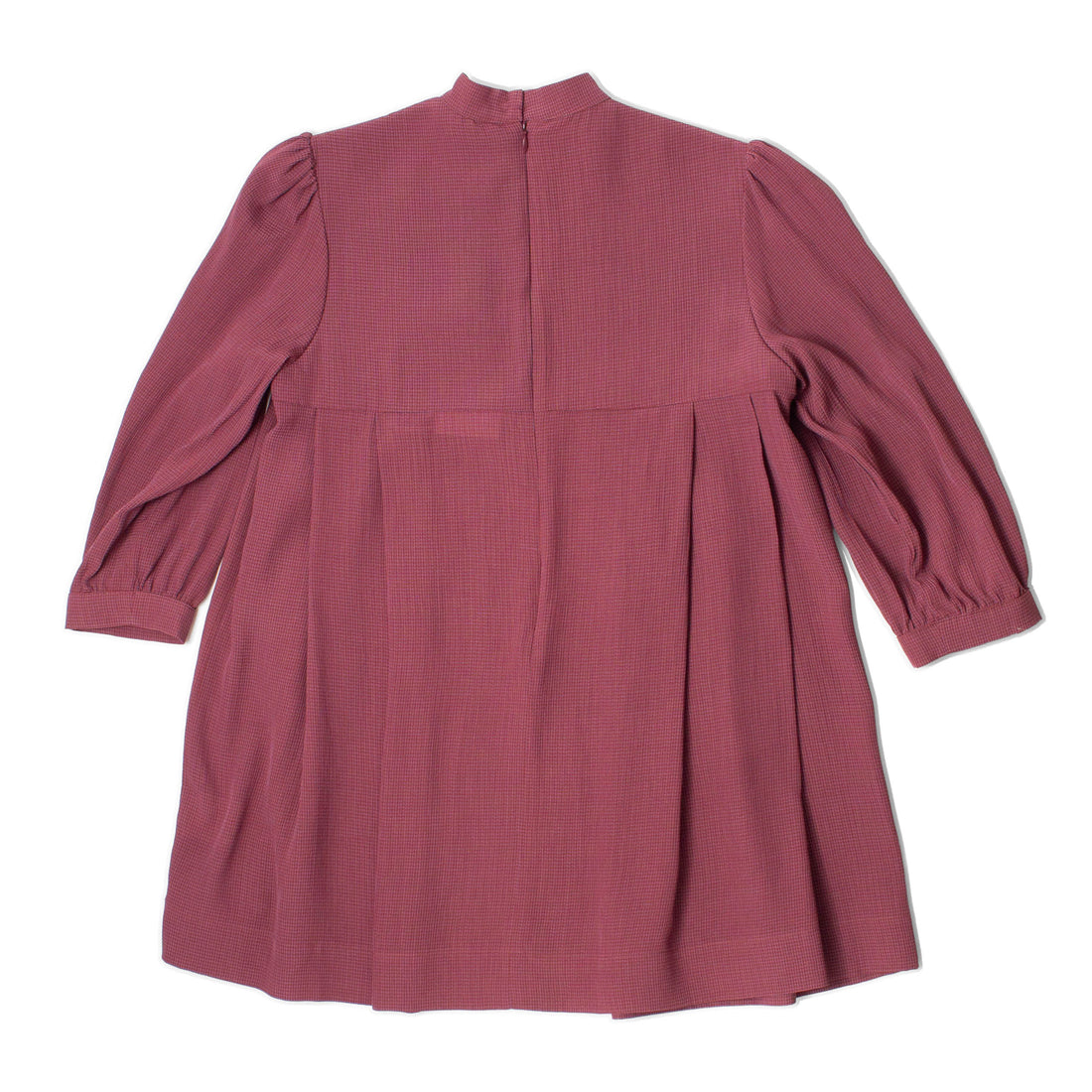 Carleen Smock Mini Dress in Mauve Microplaid