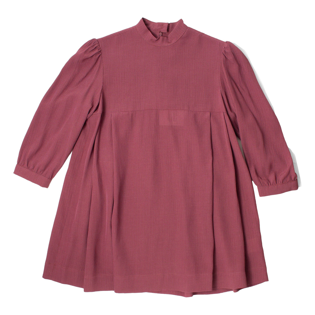 Carleen Smock Mini Dress in Mauve Microplaid