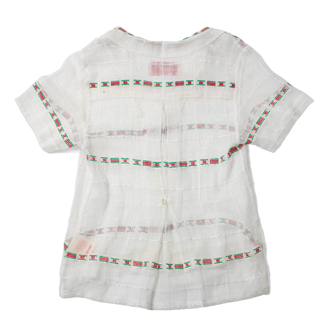 Carleen Nancy Button Waist Shirt in in Red/Green Curtain Fabric