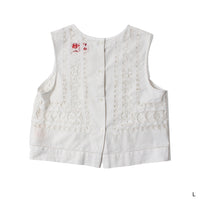 Carleen Zoe Sleeveless Shell in White Tablecloth