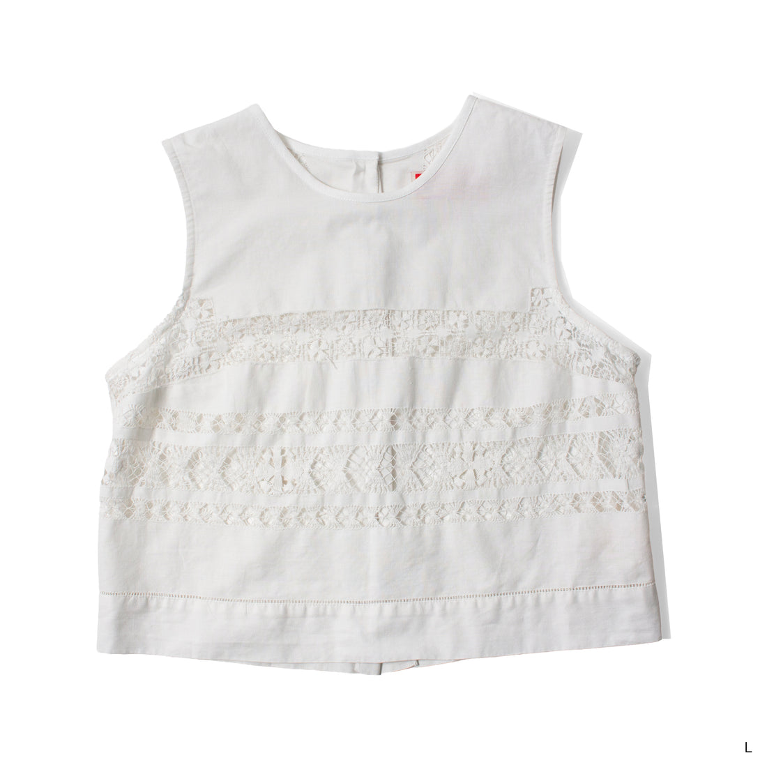 Carleen Zoe Sleeveless Shell in White Tablecloth