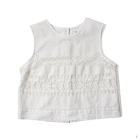 Carleen Zoe Sleeveless Shell in White Tablecloth