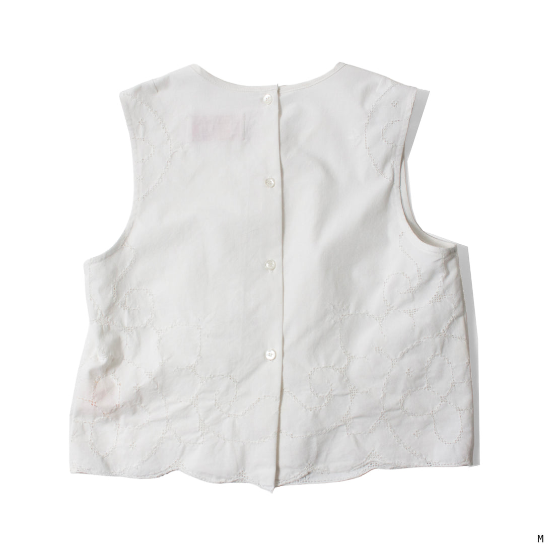 Carleen Zoe Sleeveless Shell in White Tablecloth