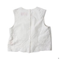 Carleen Zoe Sleeveless Shell in White Tablecloth