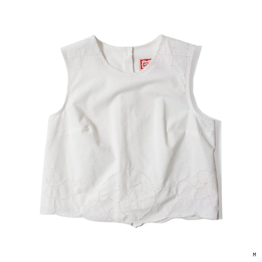 Carleen Zoe Sleeveless Shell in White Tablecloth