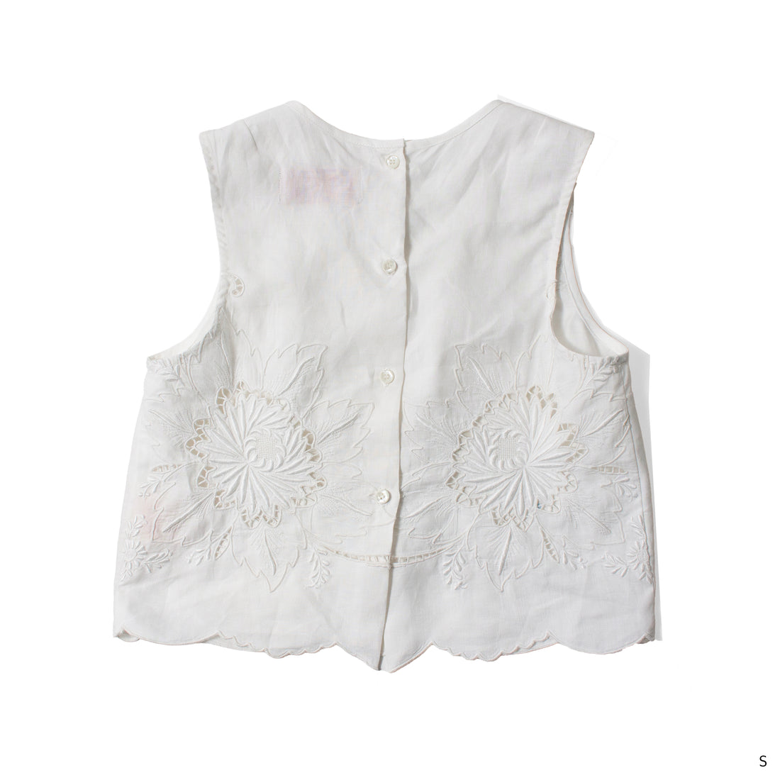 Carleen Zoe Sleeveless Shell in White Tablecloth