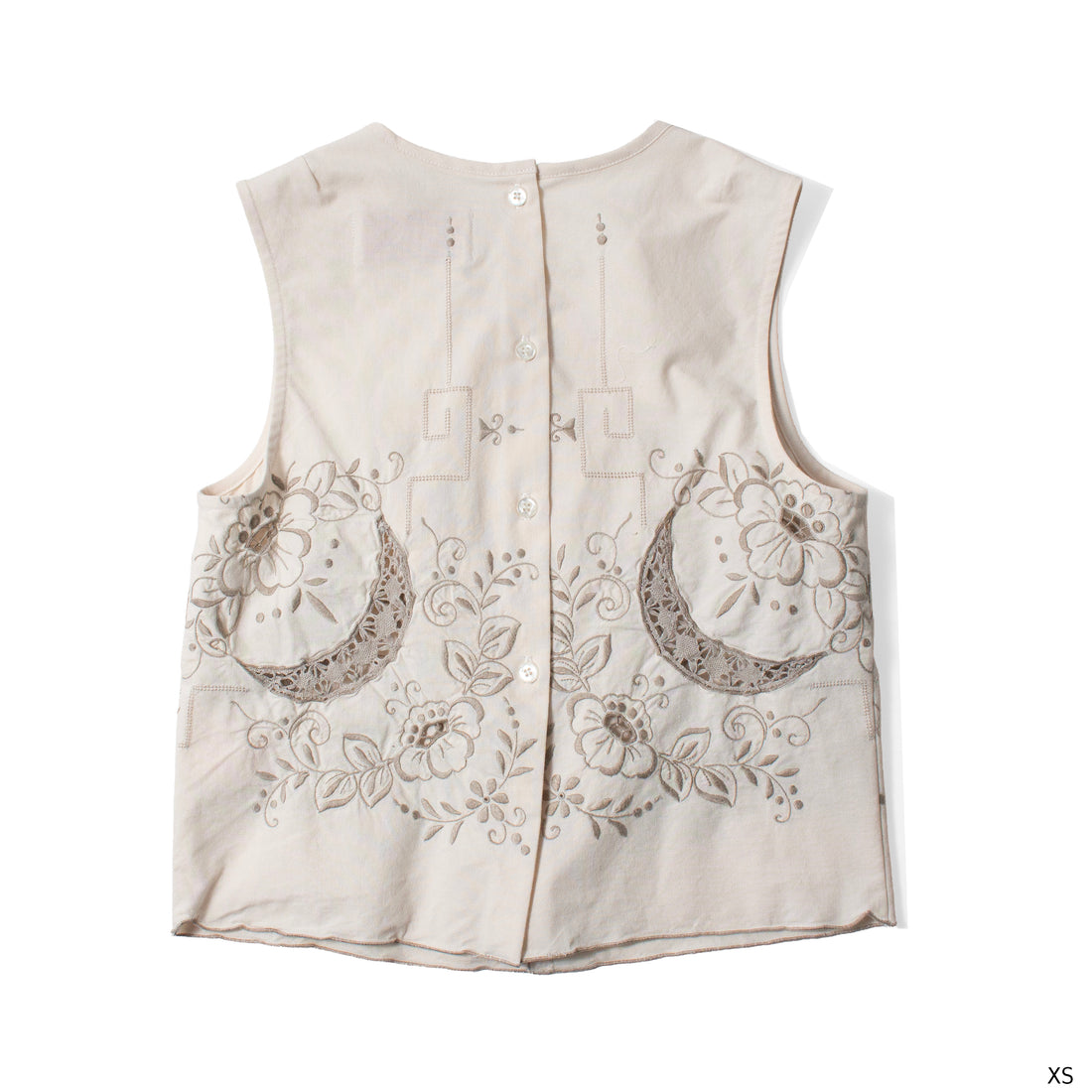 Carleen Zoe Sleeveless Shell in White Tablecloth